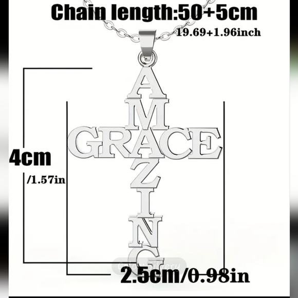 Inspirational Stainless Steel Cross Pendant Necklace, - Picture 2 of 2